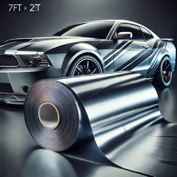 7ft by 2 ft silver brushed steel car wrap